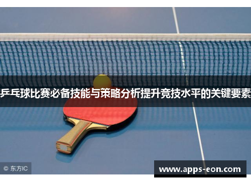乒乓球比赛必备技能与策略分析提升竞技水平的关键要素